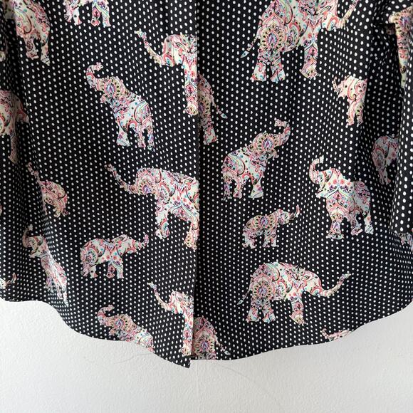 Chico's No-Iron Cotton Stain Shield Elephant-Polkadot Print Shirt size XL - Picture 4 of 9